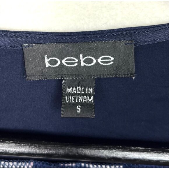 BEBE Navy 100% Silk Kimono Dress Y2K size S - Picture 3 of 8